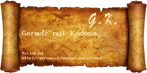Germányi Kadosa névjegykártya